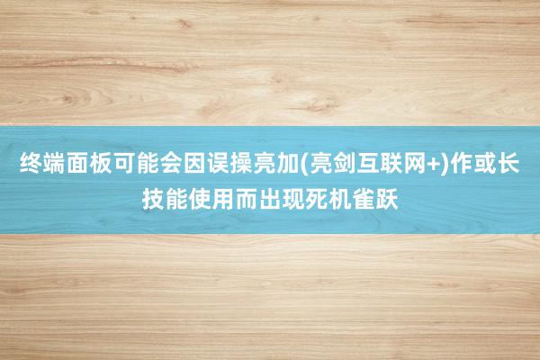 终端面板可能会因误操亮加(亮剑互联网+)作或长技能使用而出现死机雀跃